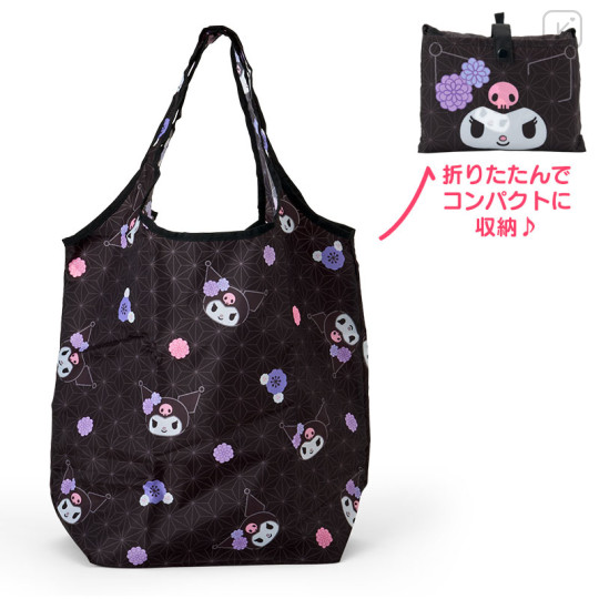 Japan Sanrio Original Eco Bag - Kuromi : Japanese Pattern - 1