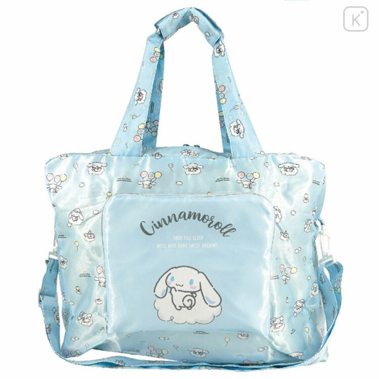 Japan Sanrio Travel Folding Boston Bag - Cinnamoroll : Sky Party Blue - 1