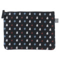 Japan Miffy Jacquard Cosmetic Flat Pouch - Miffy : Black Apple Bird - 1