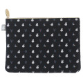 Japan Miffy Jacquard Cosmetic Flat Pouch - Miffy : Black Pencil Toy Brick - 1