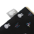 Japan Miffy Jacquard Cosmetic Flat Pouch - Miffy : Black Pencil Toy Brick - 4