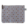 Japan Miffy Jacquard Cosmetic Flat Pouch - Boris : Grey Key Bowtie - 1