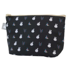 Japan Miffy Jacquard Pouch & Tissue Case - Miffy : Black Pencil Toy Brick