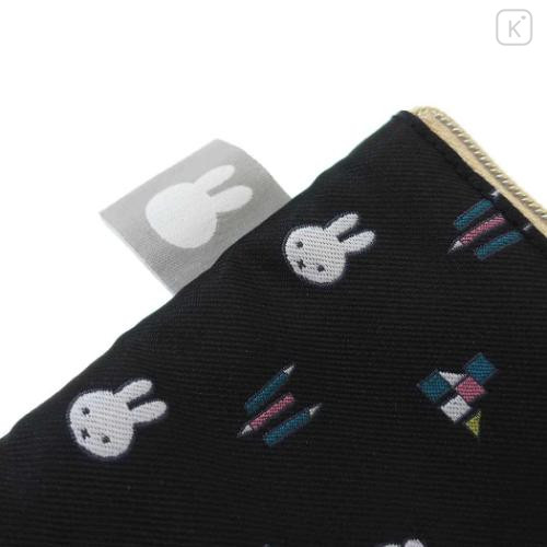 Japan Miffy Jacquard Pouch & Tissue Case - Miffy : Black Pencil Toy Brick - 4