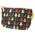Japan Miffy Jacquard Pouch & Tissue Case - Miffy : Black Colorful Carrot - 1