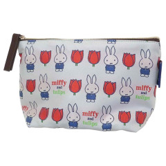 Japan Miffy Jacquard Pouch & Tissue Case - Miffy : Grey Tulip