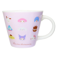 Japan Sanrio Ceramic Mug - Characters Face Pink