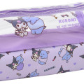 Japan Sanrio Pen Pouch Pencil Case - Kuromi : Half Clear - 4