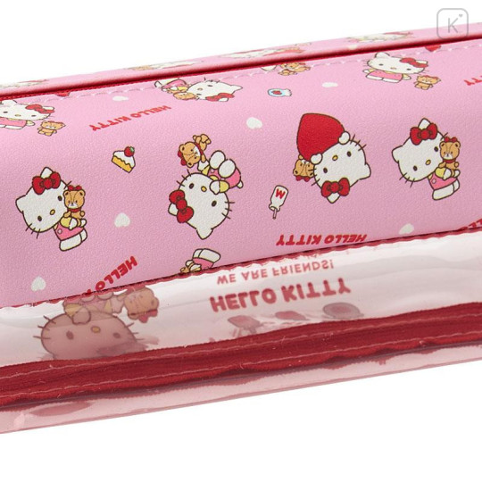 Japan Sanrio Pen Pouch Pencil Case - Hello Kitty : Half Clear - 5