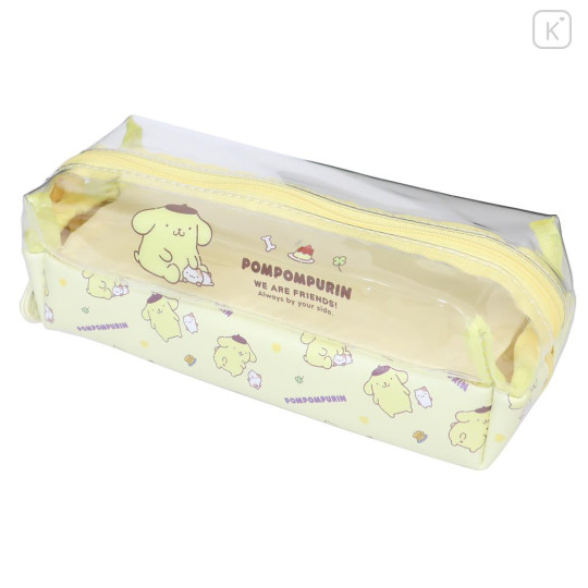 Japan Sanrio Pen Pouch Pencil Case - Pompompurin : Half Clear - 1