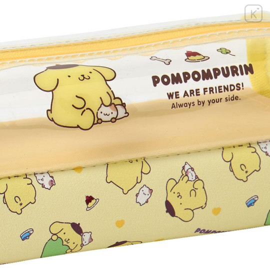 Japan Sanrio Pen Pouch Pencil Case - Pompompurin : Half Clear - 4