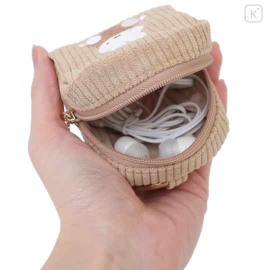 Japan Miffy Round Mini Pouch - Miffy : Light Brown - 3