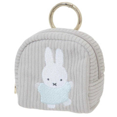 Japan Miffy Round Mini Pouch - Miffy : Light Grey