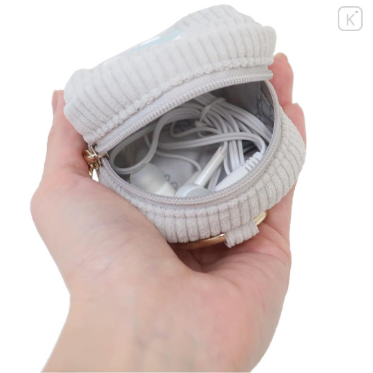 Japan Miffy Round Mini Pouch - Miffy : Light Grey - 3