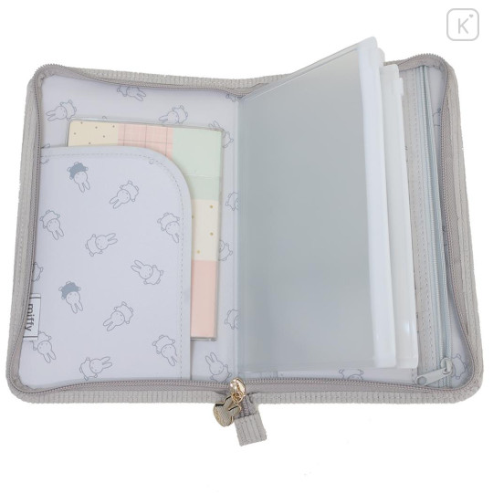 Japan Miffy Medicine Handbook Travel Passport Case - Miffy : Light Grey - 3
