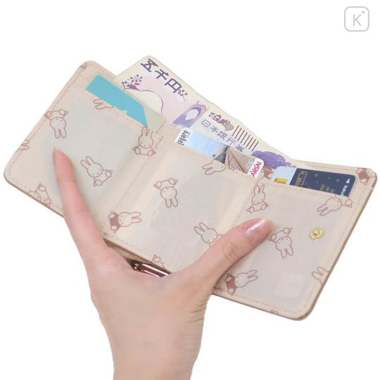 Japan Miffy Tri-Fold Wallet & Coin Case - Miffy : Light Brown - 3