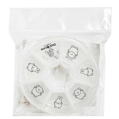 Japan Miffy Small Case 7-Compartment - Boris & Miffy : Translucent White