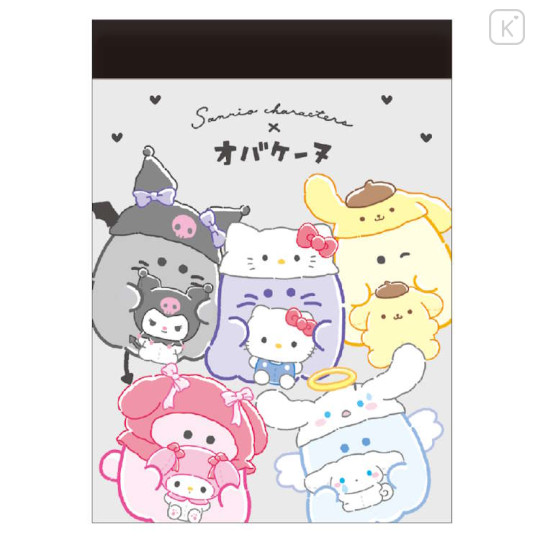 Japan Sanrio × Obakenu Mini Notepad - Characters Angel & Devil - 1