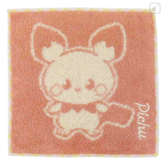 Japan Pokemon Mini Towel Handkerchief - Pichu : Plain Color - 1