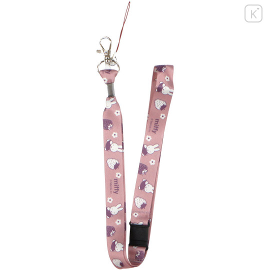 Japan Miffy Neck Strap - Miffy : Strawberry Pink - 1