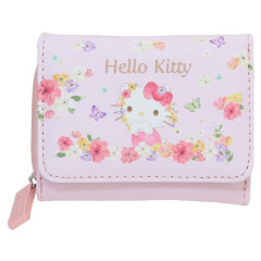 Japan Sanrio Trifold Wallet - Hello Kitty : Flower