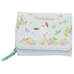 Japan Sanrio Trifold Wallet - Pochacco : Flower