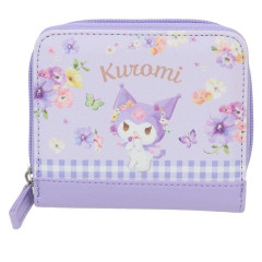 Japan Sanrio Bifold Wallet - Kuromi : Flower