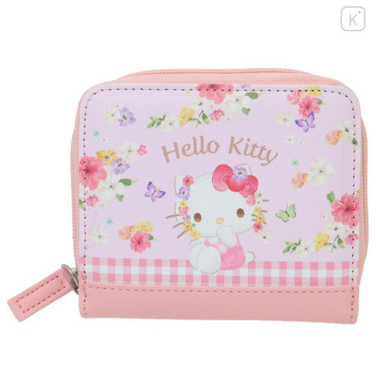 Japan Sanrio Bifold Wallet - Hello Kitty : Flower - 1