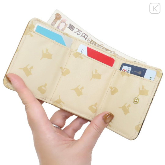Japan Pokemon Trifold Wallet - Pikachu : Glen Gingham Yellow Brown - 3