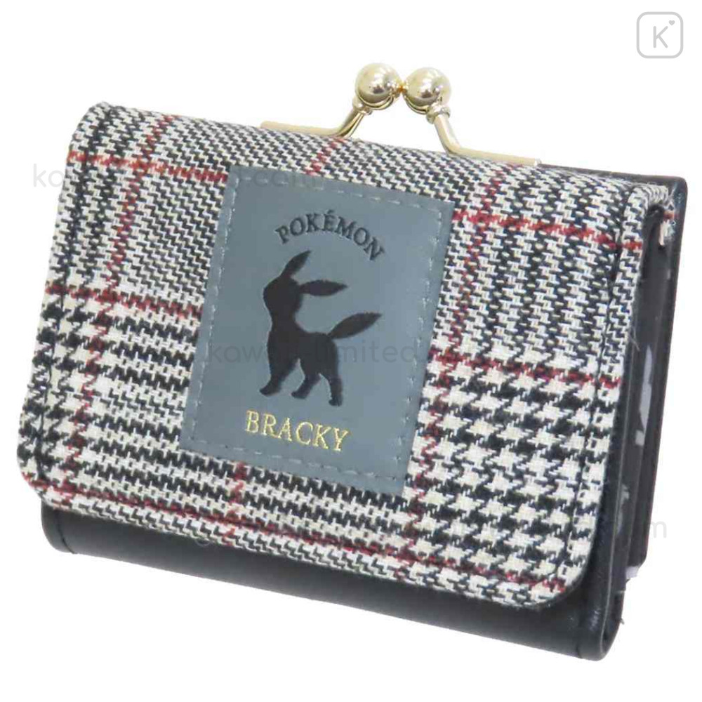 Japan Pokemon Trifold Wallet - Eevee : Blacky Glen Gingham