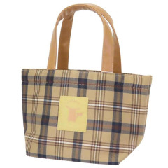 Japan Pokemon Mini Tote Bag - Pikachu : Glen Gingham Yellow Brown