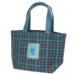 Japan Pokemon Mini Tote Bag - Sprigatito : Glen Gingham Cobalt Green