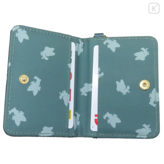 Japan Pokemon Bifold Pass Case Card Holder with Reel - Sprigatito : Glen Gingham Cobalt Green - 3