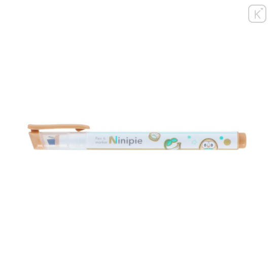 Japan Pokemon Ninipie Color Pen & Highlighter - Rowlet : Pokepeace Brown Green - 1