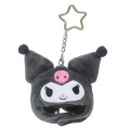 Japan Sanrio Fluffy Keychain - Kuromi : Costume Head - 1