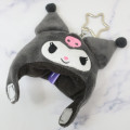 Japan Sanrio Fluffy Keychain - Kuromi : Costume Head - 3