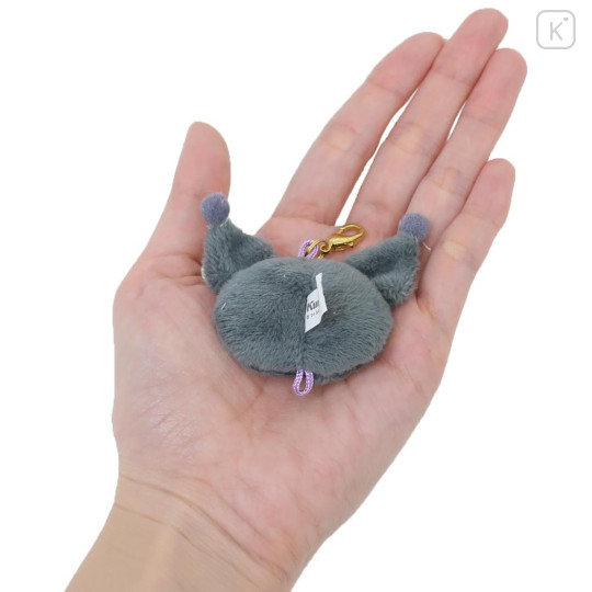 Japan Sanrio Connectable Fluffy Keychain - Kuromi - 2