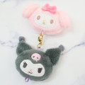 Japan Sanrio Connectable Fluffy Keychain - Kuromi - 3