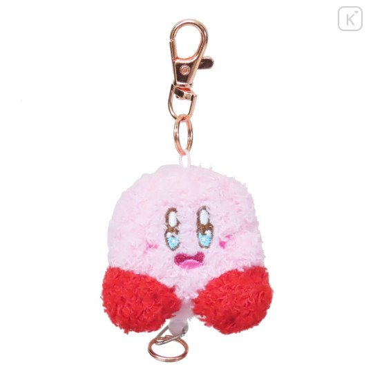 Japan Kirby Plush Mascot Retractable Reel Keychain - Kirby : Exiciting - 1