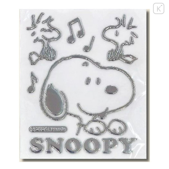 Japan Peanuts Emblem Deco Sticker - Snoopy & Woodstock : Happy Music - 1