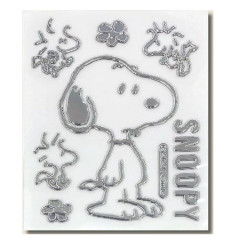 Japan Peanuts Emblem Deco Sticker - Snoopy & Woodstock : Flower