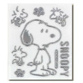 Japan Peanuts Emblem Deco Sticker - Snoopy & Woodstock : Flower - 1