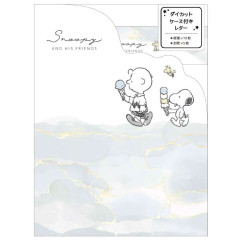 Japan Peanuts Letter Set With Die-cut Case - Snoopy & Woodstock : Watercolor Ice Cream