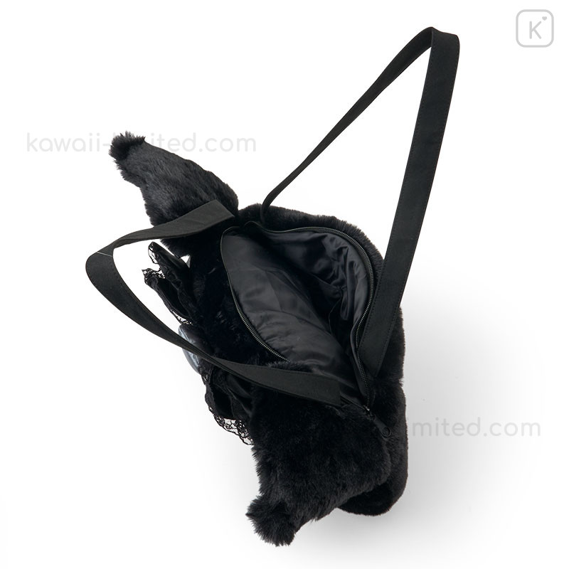 Japan Sanrio Original Face-shaped Tote Bag - Kuromi : Midnight