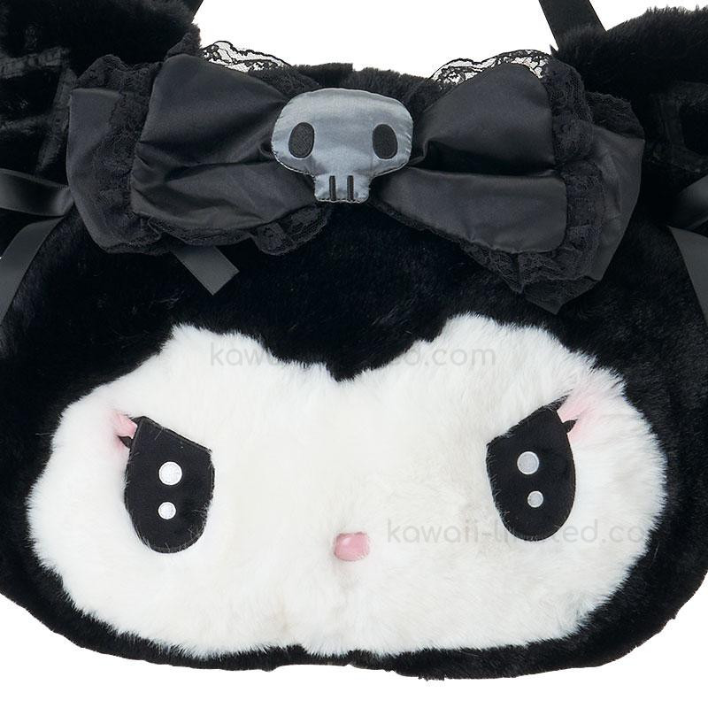 Japan Sanrio Original Face-shaped Tote Bag - Kuromi : Midnight