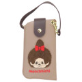 Japan Monchhichi Embroidery Flat Glasses Case - Girl - 1
