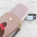 Japan Monchhichi Embroidery Flat Glasses Case - Girl - 3