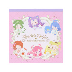 Japan Sanrio × Yes! PreCure 5 GoGo! Square Memo Pad - Characters Pink