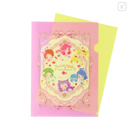 Japan Sanrio × Yes! PreCure 5 GoGo! A4 Clear File Folder - Characters Pink - 3