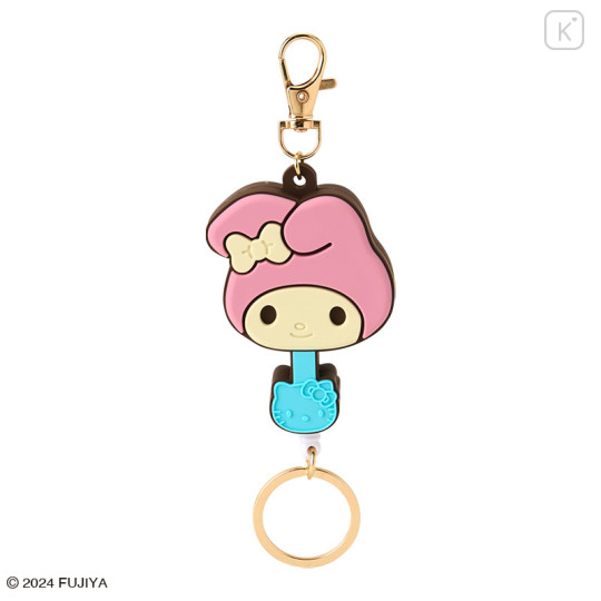 Japan Sanrio × Fujiya Chocolate Rubber Key Reel - My Melody - 1